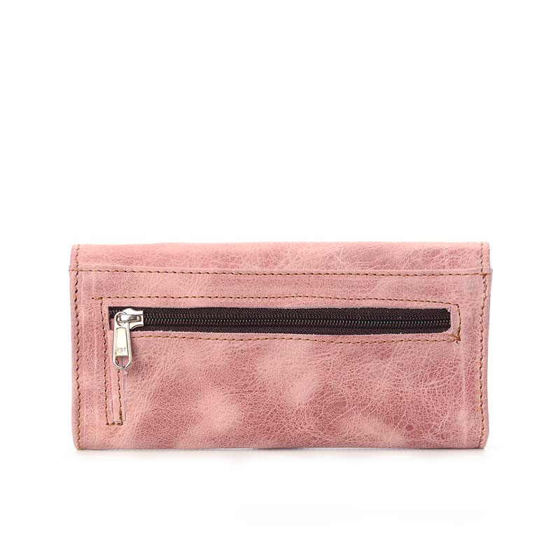 Ladies Leather Trifold Wallet Pink Sproose